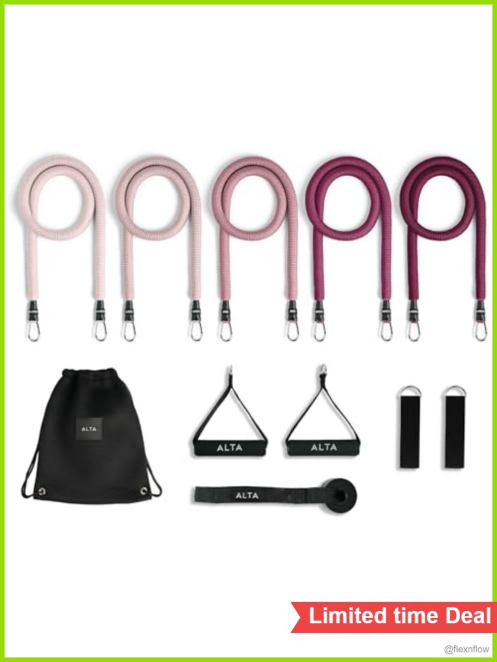 Resistance Bands with Handles, 5 Fabric Loop Bands Set, Door Anchor Ankle